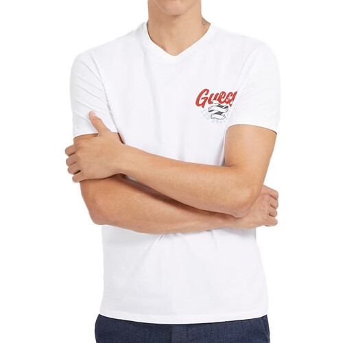 textil Hombre Camisetas manga corta Guess  Blanco