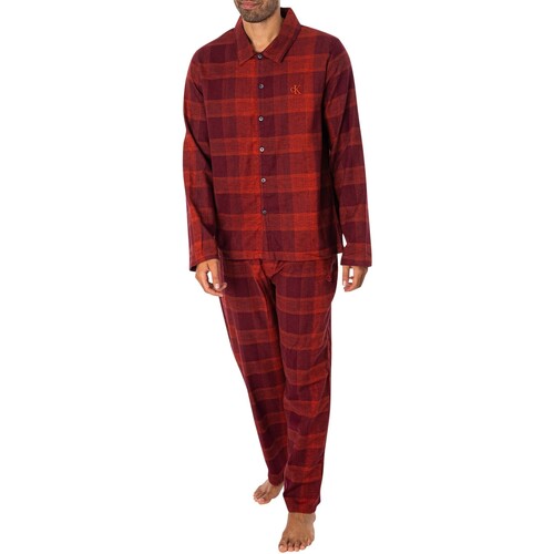 textil Hombre Pijama Calvin Klein Jeans Conjunto De Pijama De Franela Pura Rojo