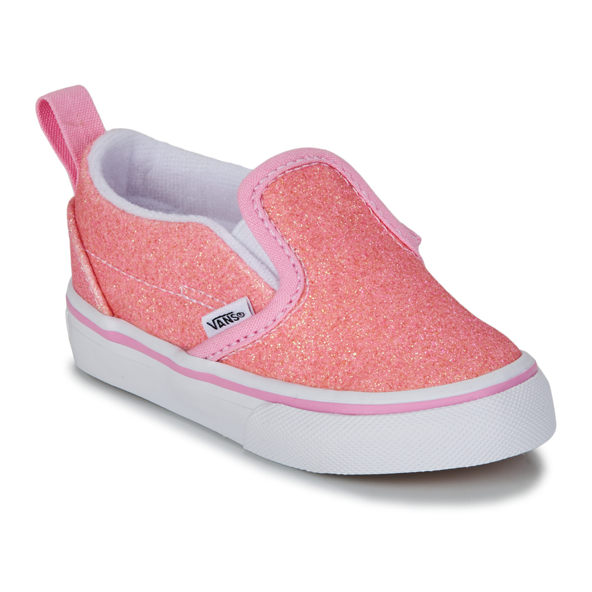 Zapatos Niña Slip on Vans TD Slip-On V GLITTER PINK Rosa / Glitter