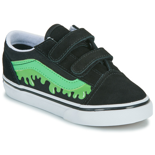 Zapatos Niños Zapatillas bajas Vans Old Skool V GLOW SLIME BLACK/GREEN Negro / Verde