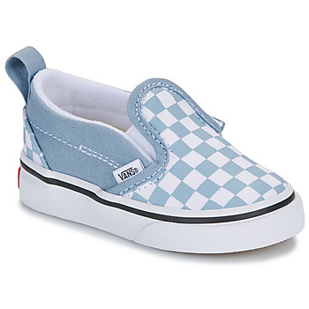 Zapatos Niños Slip on Vans TD Slip-On V COLOR THEORY CHECKERBOARD DUSTY BLUE Azul