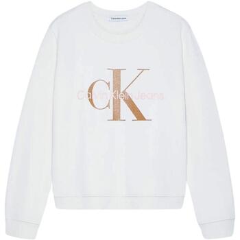 textil Niña Sudaderas Calvin Klein Jeans BRONZE MONOGRAM CN SWEATSHIRT Blanco