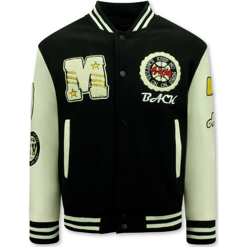 textil Hombre Chaquetas / Americana Enos Vintage Varsity Baseball Jacket Negro