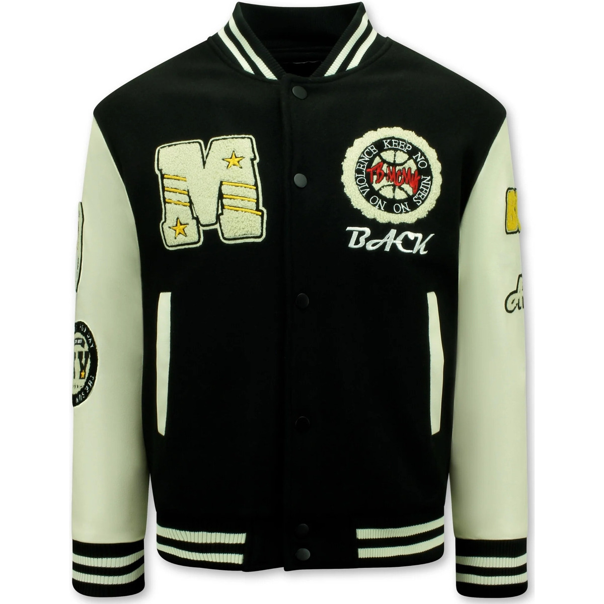 textil Hombre Chaquetas / Americana Enos Vintage Varsity Baseball Jacket Negro