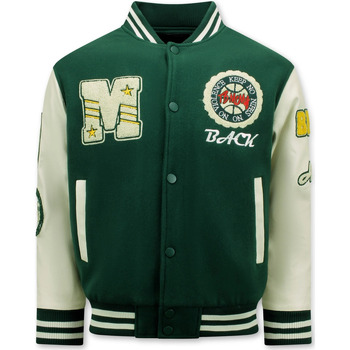 textil Hombre Chaquetas / Americana Enos Vintage Oversized Varsity Jacket Verde