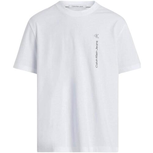 textil Hombre Camisetas manga corta Calvin Klein Jeans VERTICAL INSTITUTIONAL TEE Blanco