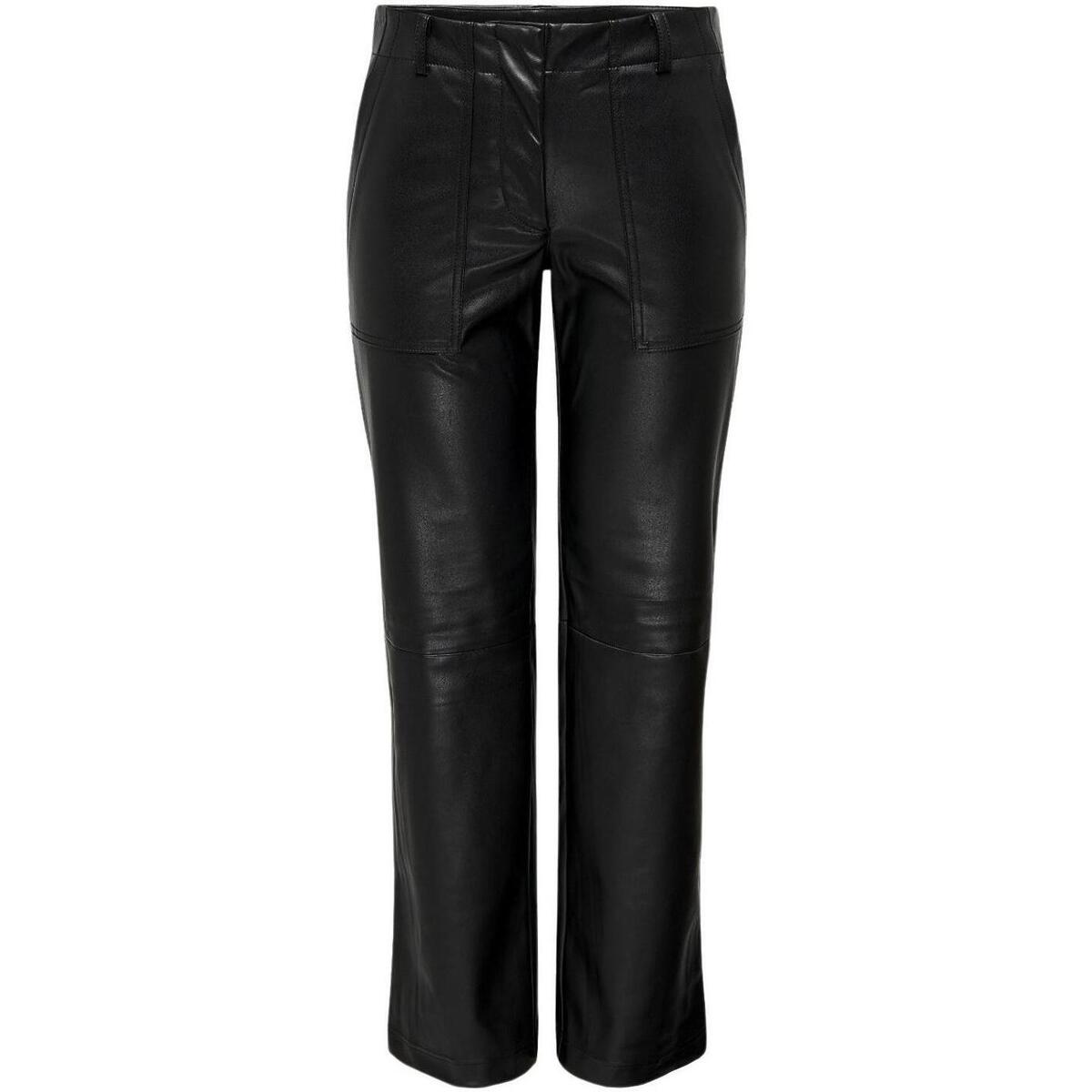 textil Mujer Pantalones Only ONLPENNA-IDINA FAUX LEA Negro