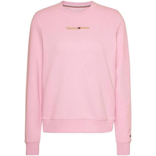 textil Mujer Sudaderas Tommy Jeans TJW REG GOLD LINEAR CREW Rosa