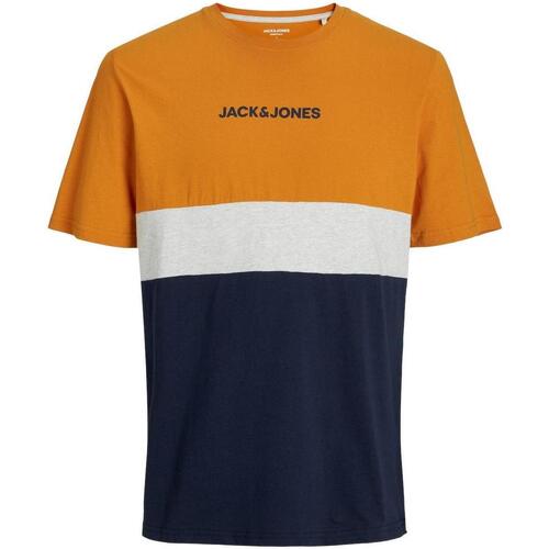 textil Hombre Camisetas manga corta Jack & Jones JJEIRED BLOCKING TEE SS Naranja