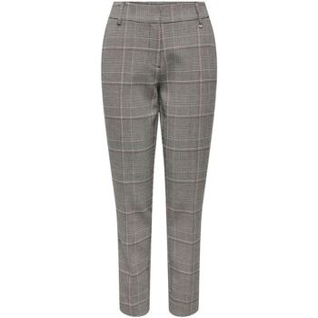 textil Mujer Pantalones Only ONLVERONICA-IRIS HW CHECK CIGARET Gris