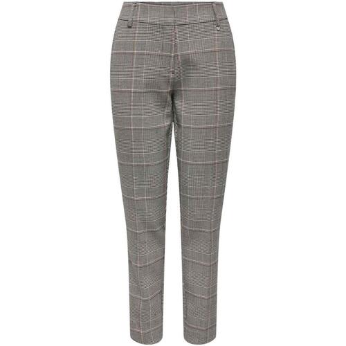 textil Mujer Pantalones Only ONLVERONICA-IRIS HW CHECK CIGARET Gris