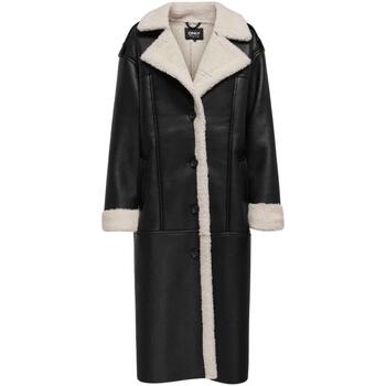 textil Mujer Abrigos Only ONLYLVA FAUX SUEDE BONDED COAT Negro