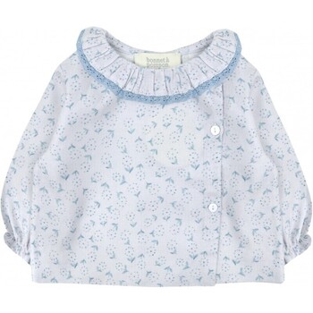 textil Niños Camisas manga larga Bonnet À Pompon TOSM16-6 Azul