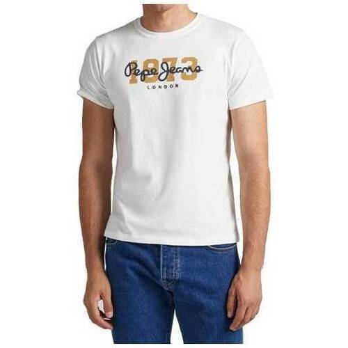 textil Hombre Tops y Camisetas Pepe jeans Logo 1973  PM508953-803 Blanco