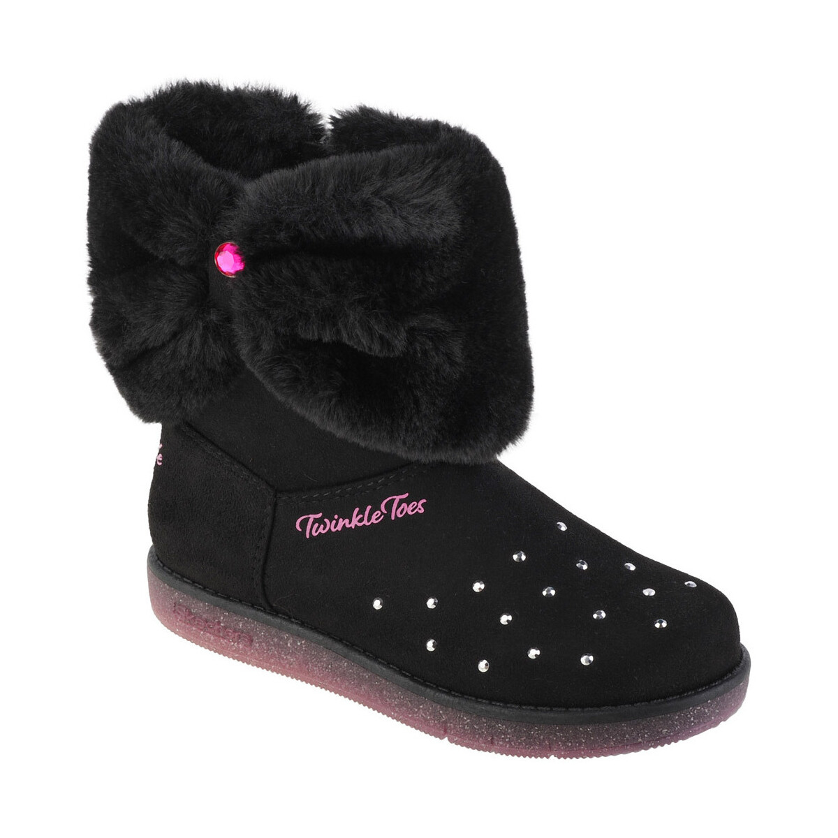 Zapatos Niña Botas de caña baja Skechers Glitzy Glam - Cozy Cuddlers Negro