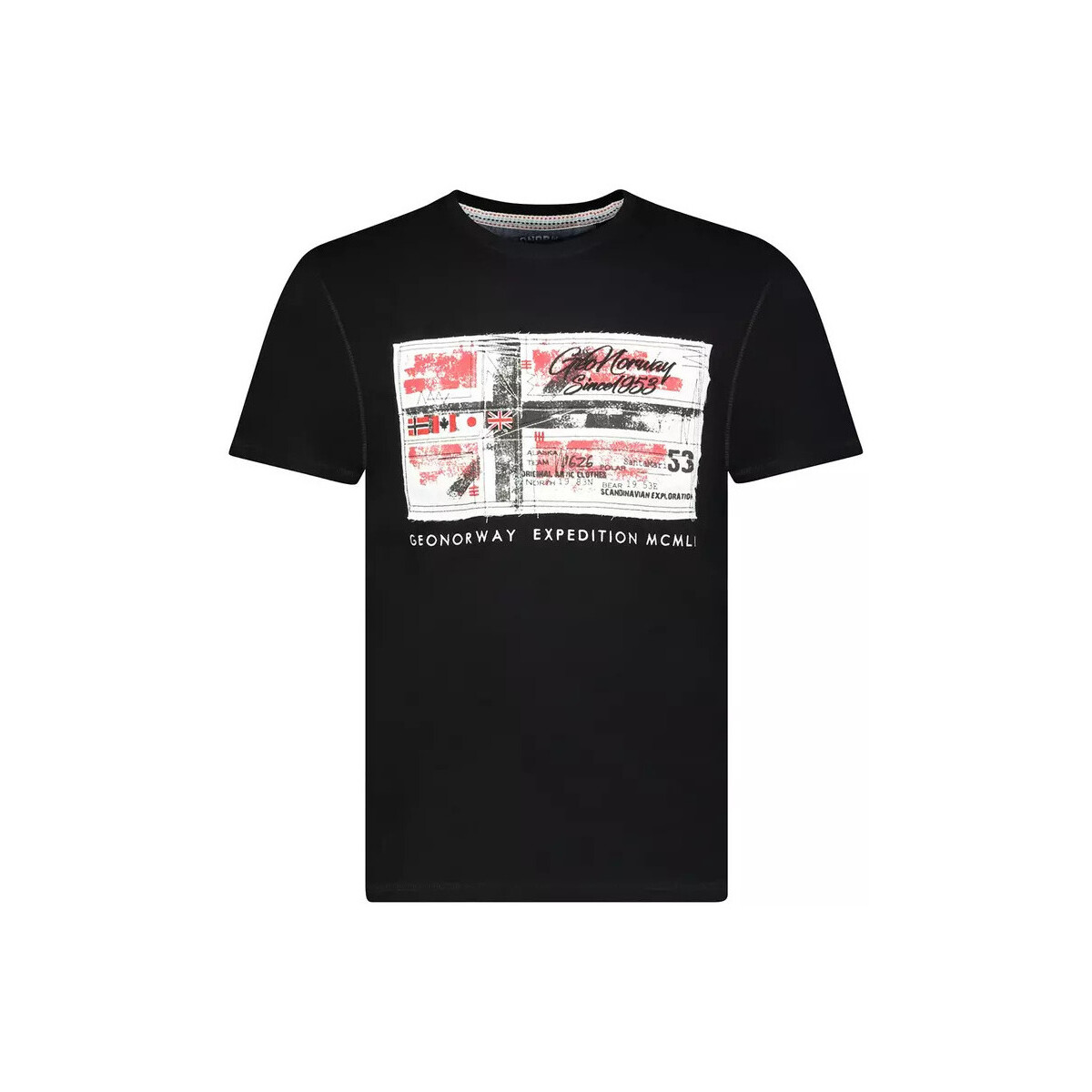 textil Hombre Camisetas manga corta Geographical Norway T-shirt de hombre Geo Norway JINAME Negro