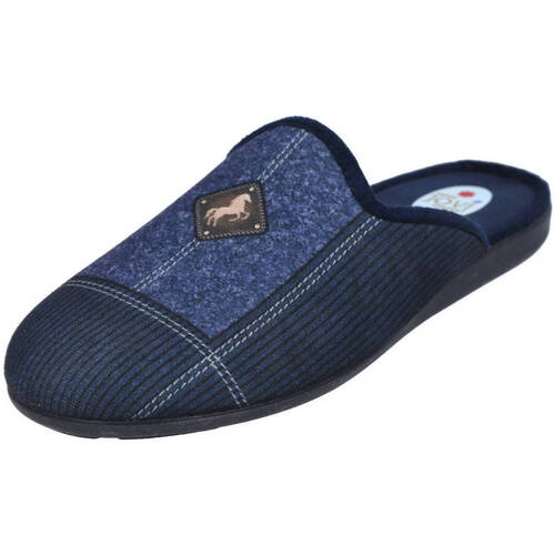 Zapatos Hombre Pantuflas L&R Shoes 8303-RAYAS Azul