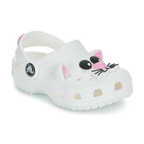 Zapatos Niños Zuecos (Clogs) Crocs Classic IAM Cat Clog T Blanco