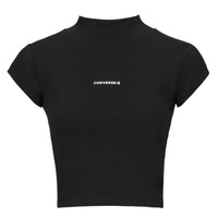 textil Mujer Camisetas manga corta Converse WORDMARK TOP BLACK Negro