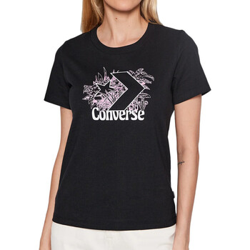 textil Mujer Camisetas manga corta Converse  Negro
