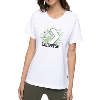 textil Mujer Camisetas manga corta Converse  Blanco