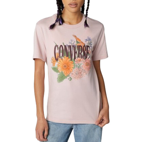 textil Mujer Camisetas manga corta Converse  Rosa