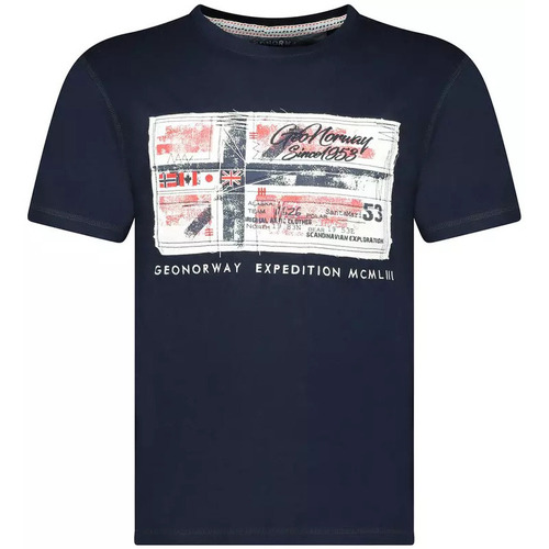 textil Hombre Camisetas manga corta Geographical Norway T-shirt de hombre Geo Norway JINAME Azul
