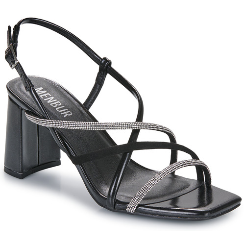 Zapatos Mujer Sandalias Menbur 24886 Negro / Plata