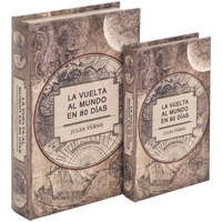 Casa Cestas / cajas y papelera Signes Grimalt Caja libro 2 Unidades Mundo Marrón