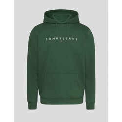 textil Hombre Sudaderas Tommy Jeans SUDADERA  LINEAR LOGO HOODIE L4L COURT GREEN Verde