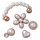 Accesorios Complementos de zapatos Crocs Dainty Pearl Jewelry 5 Pack Blanco / Oro