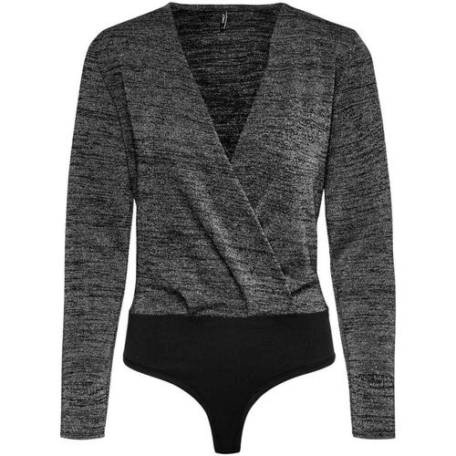 Ropa interior Mujer Body Only ONLADELE L/S GLITTER Gris