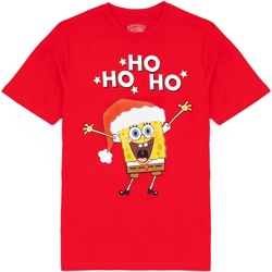 textil Hombre Camisetas manga larga Spongebob Squarepants Ho Ho Ho Rojo