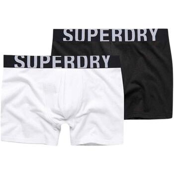 Superdry BOXER DUAL LOGO DOUBLE PACK Blanco