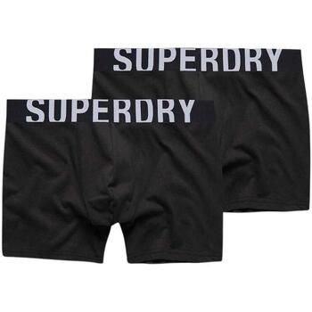 Ropa interior Hombre Boxer Superdry BOXER DUAL LOGO DOUBLE PACK Negro