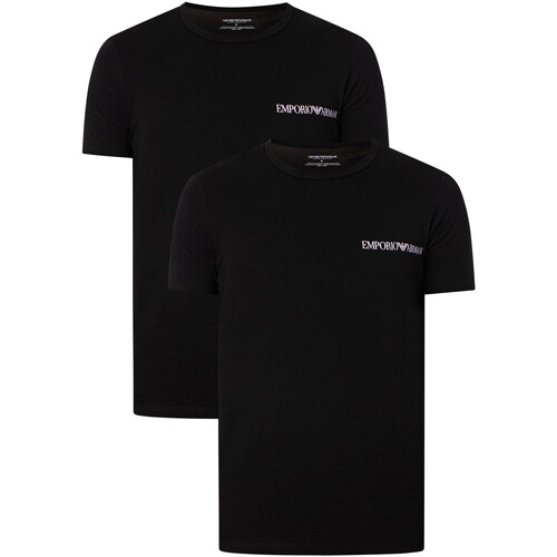 textil Hombre Camisetas manga corta Emporio Armani Pack De 2 Camisetas Lounge Crew Negro