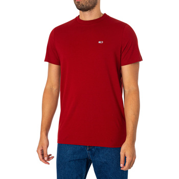 textil Hombre Camisetas manga corta Tommy Jeans Camiseta Ajustada De Punto Rojo