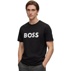 textil Hombre Camisetas manga corta BOSS - Camiseta con Print Negro