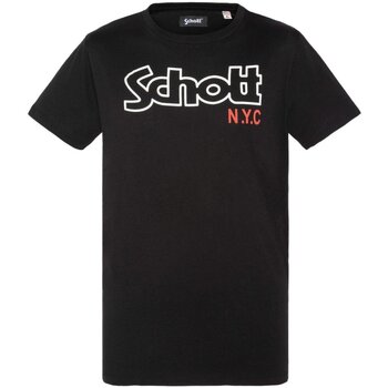 textil Hombre Camisetas manga corta Schott TSCREWVINT - Hombres Negro