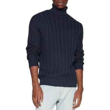 Selected Slhbrai Ls Knit Cable Roll Neck W Azul