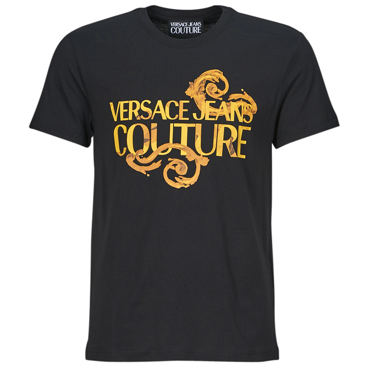 textil Hombre Camisetas manga corta Versace Jeans Couture 76GAHG00 Negro / Oro