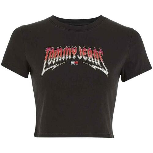 textil Mujer Tops y Camisetas Tommy Jeans TJW SLIM CRP WASHED Negro
