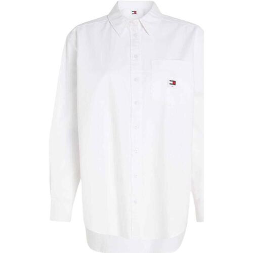 textil Mujer Tops y Camisetas Tommy Jeans TJW BADGE BOYFRIEND SHIRT Blanco
