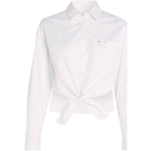 textil Mujer Tops y Camisetas Tommy Jeans TJW FRONT TIE SHIRT Blanco