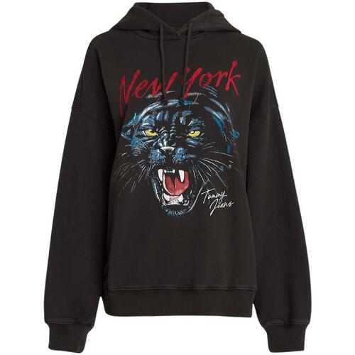 textil Mujer Sudaderas Tommy Jeans TJW OVS PANTHER HOODIE Negro
