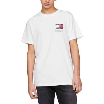 textil Hombre Camisetas manga corta Tommy Jeans TJM SLIM ESSENTIAL FLAG TEE EXT Blanco