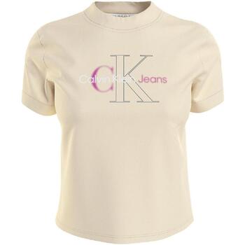 textil Mujer Camisetas manga corta Calvin Klein Jeans J20J222639 ZCY Beige
