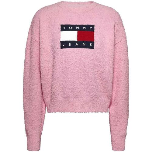 textil Mujer Sudaderas Tommy Jeans TJW CENTER FLAG SWEATER EXT Rosa