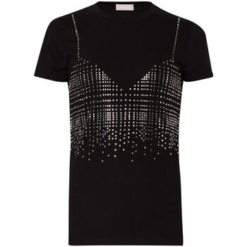 textil Mujer Tops y Camisetas Liu Jo Camiseta con strass Negro