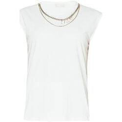 textil Mujer Tops y Camisetas Liu Jo Camiseta con cadena y logotipo Blanco